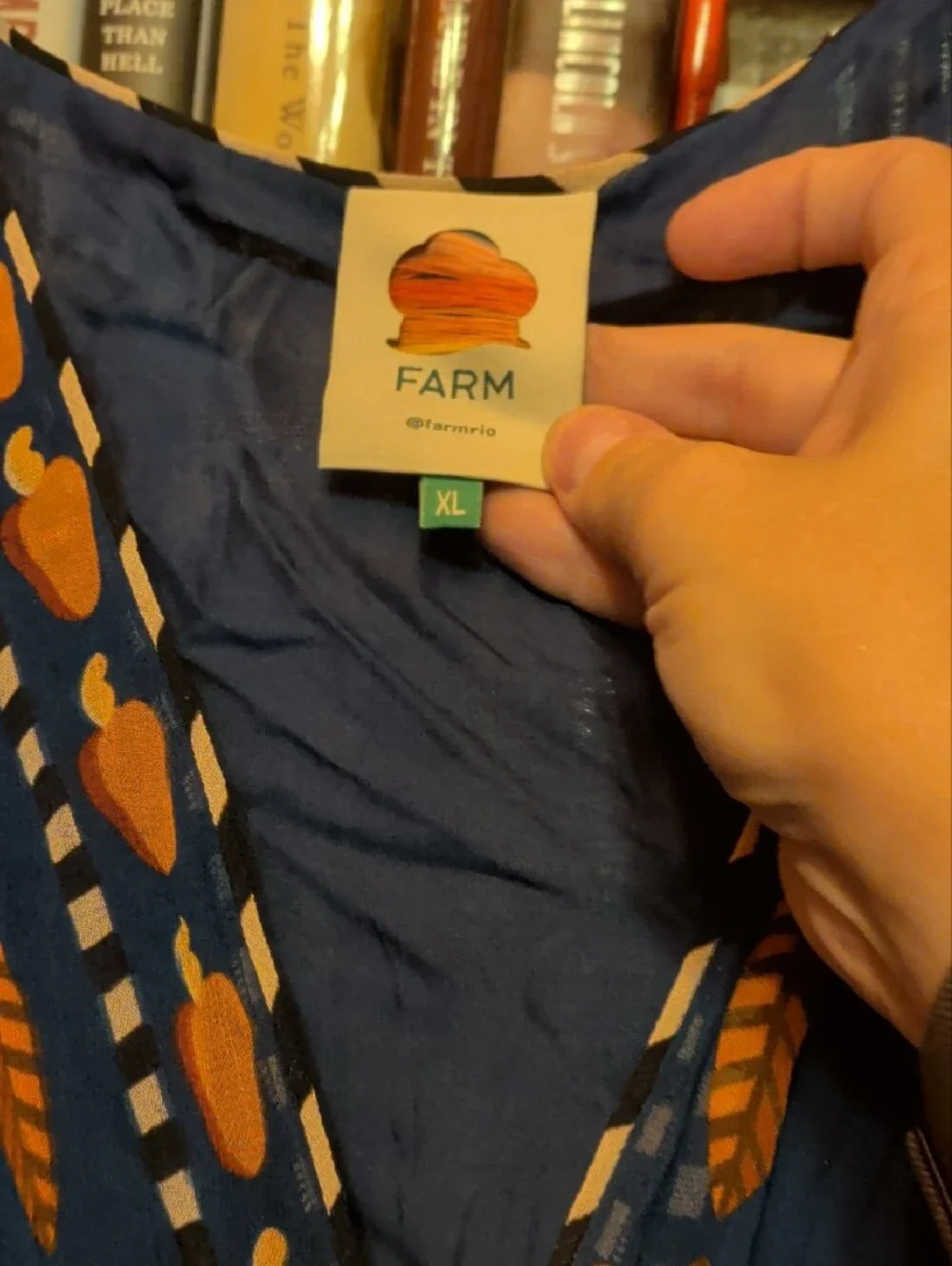 FARM Rio Navy Maxi Dress with Rust and Cream Floral Print - Picture 3 of 5